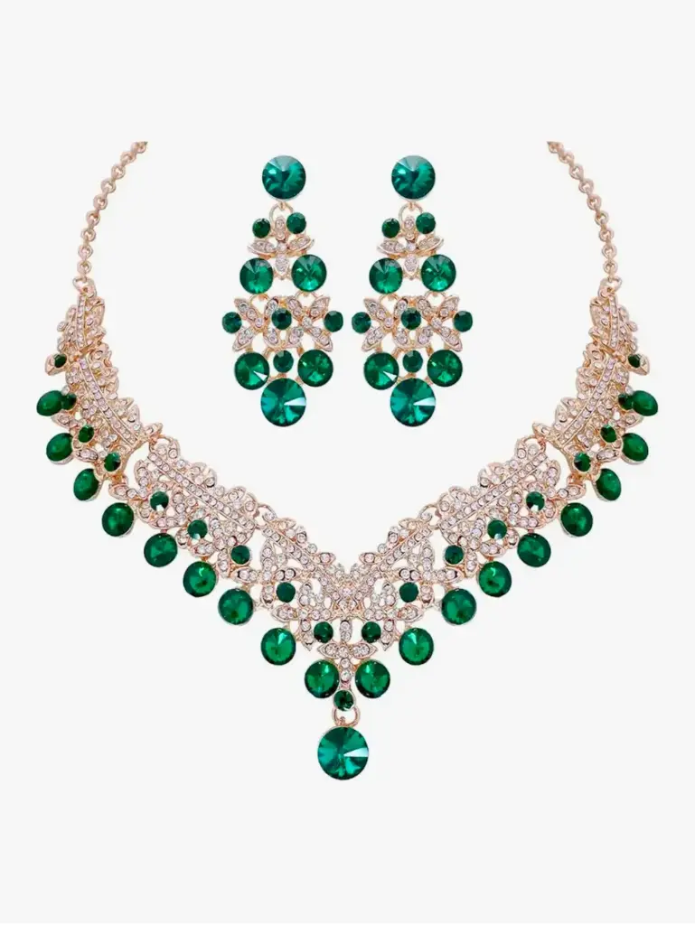 Shining Diva Fashion Latest Stylish Design Fancy Wedding Party Crystal Diamonds Necklace Jewellery Set for Women 50+ bought